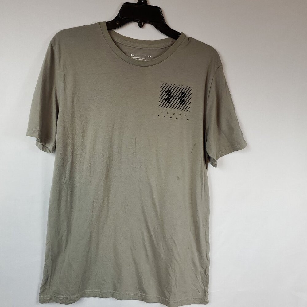 Under Armour Mens Grey Graphic Tee Shirt Shrt Slv Sz Medium